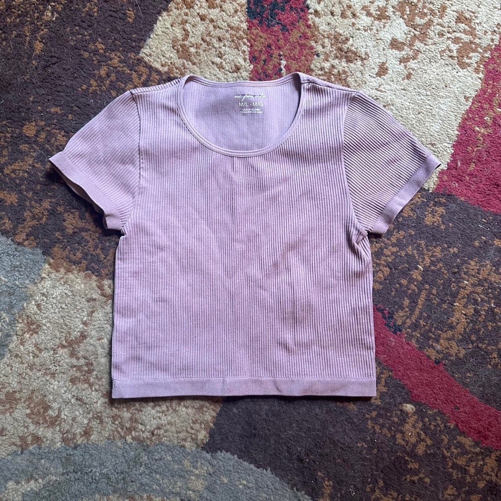 Women's Purple and Pink Crop-top